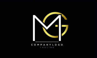 Abstract Letter Initial MG GM Vector Logo Design Template