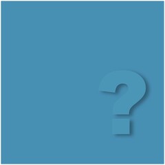 Paper art question mark for banner design. Abstract natural background.