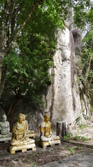 Fototapeta na wymiar May 25 2021, Ratchaburi, Thailand : Buddha statue at Wat Pa Hin Sung Charoentham, Suanpheng, Thailand.