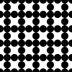 Classic monochrome minimalistic seamless pattern with dots and circles. Vector illustration.