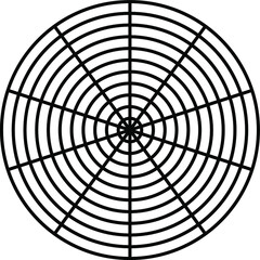 Geometry, polar coordinates, polar grid, sacred spiderweb grid icon