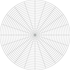 Obraz premium Geometry, polar coordinates, polar grid, sacred spiderweb grid icon