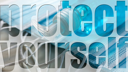 Protect yourself during the COVID-19 epidemic. Protective medical masks from Covid-19 and hygienic protective gel. Hygiene concept during the Covid-19 epidemic