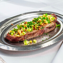 steak with vegetables