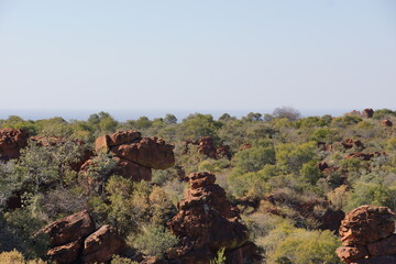 Waterberg plateau park. Reserve for endangered species. Landscape.