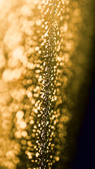 Rain drop on window at night. Condominium or apartment living room window on rainy season night in Bangkok Thailand. Outside window is blurred bokeh of raining city light and natural tree and sky. 