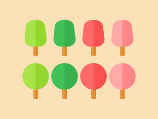 Simple Spring Color Trees Icon Set