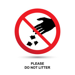 Do not litter sign vector illustration concept