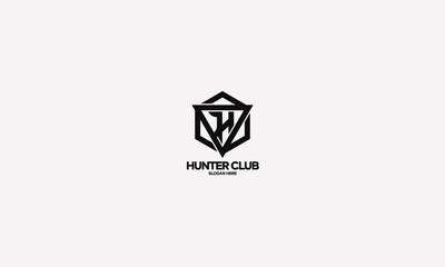 Letter H Hunter Logo Design Template Vector Graphic Branding Element