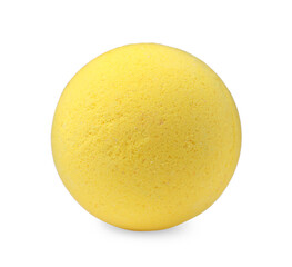 One yellow bath bomb isolated on white