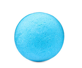 Light blue bath bomb isolated on white