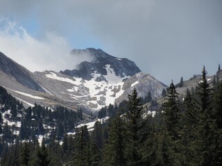 névés en vercors au sortir de l'hiver