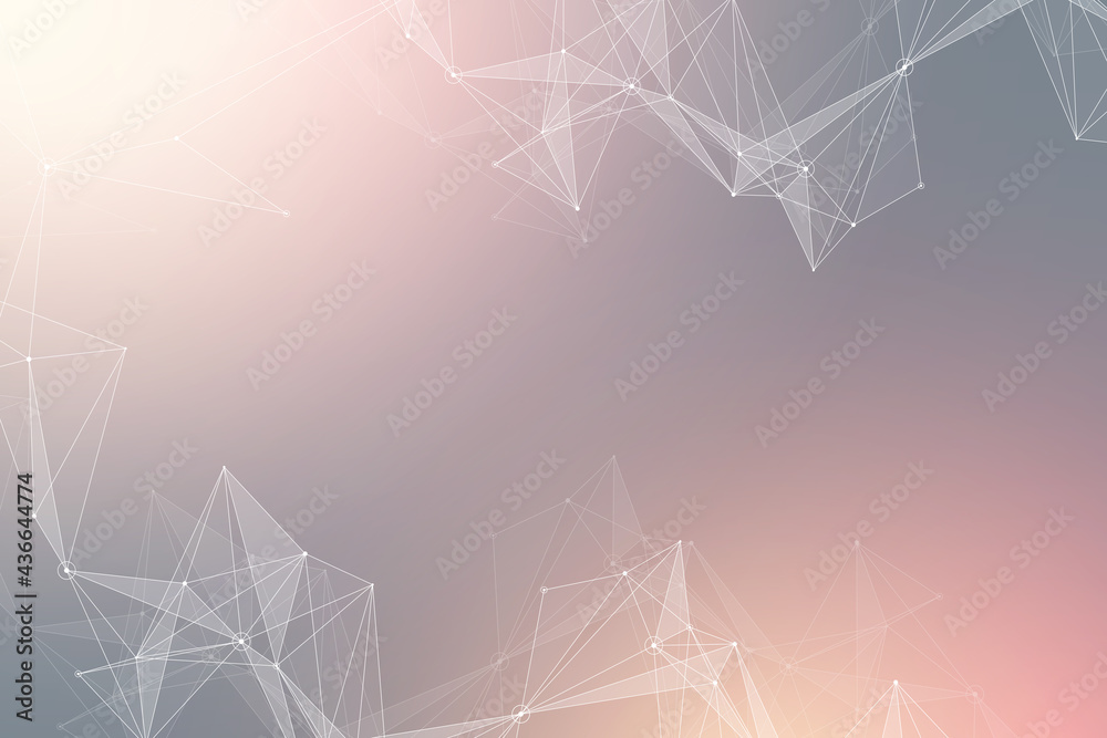 Leinwandbilder Geometric graphic background molecule and communication. Big data complex with compounds. Perspective backdrop. Minimal array Big data. Digital data visualization. Scientific illustration.