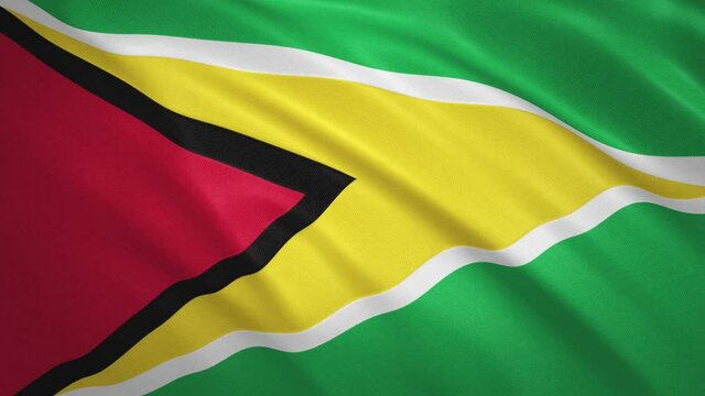 Guyana . Waving Flag Video Background