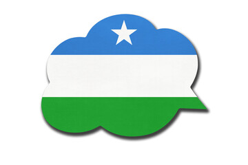 3d speech bubble with national flag. Speak and learn Somali language. Symbol of Puntland State of Somalia country.