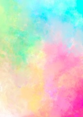 幻想的な虹色の水彩の滲むテクスチャ背景