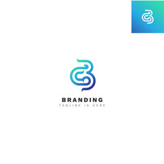 Modern logo Letter CB, monogram icon intial C and B.