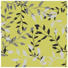 Branch for print design. Vintage seamless floral pattern. Abstract branch for wallpaper design.