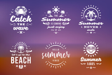 Summer holidays typography inspirational quotes or sayings design
