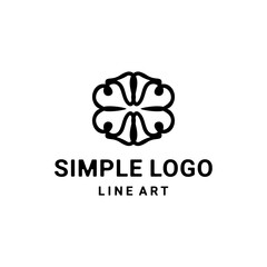 flowers and leaves logo design template with line art concept, floral badges, emblems for fashion, beauty, jewelry industry, etc. anyway you want, editable