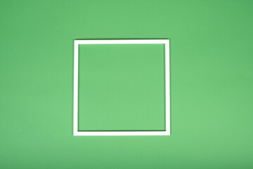 square frame on a green background. stock photo