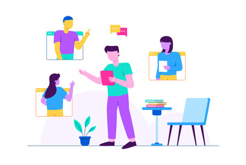 Class Discussion Vector Illustration