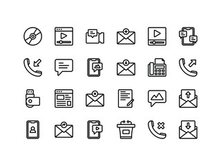 Communication Device Outline  Icon Set