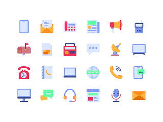 Communication Device Flat Icon Set