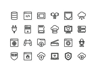 Computer and IT Outline Icon Set