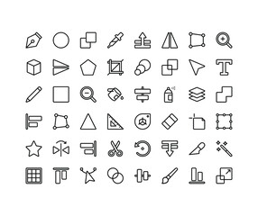 Design Tools Outline Icon Set