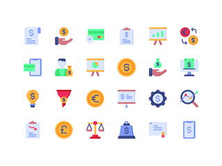 Finance and Accounting Flat 
Icon Set