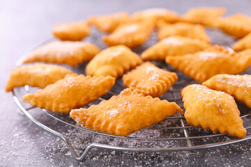 french traditional bugne and sugar