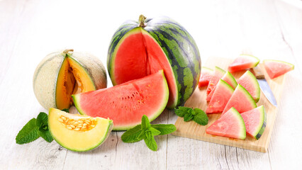 watermelon and melon fruit ripe