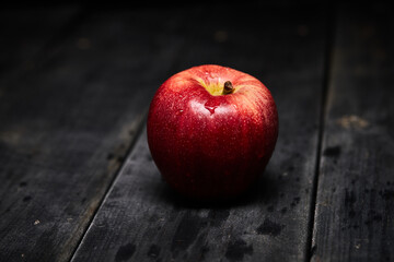 fresh red apple close up stock photo