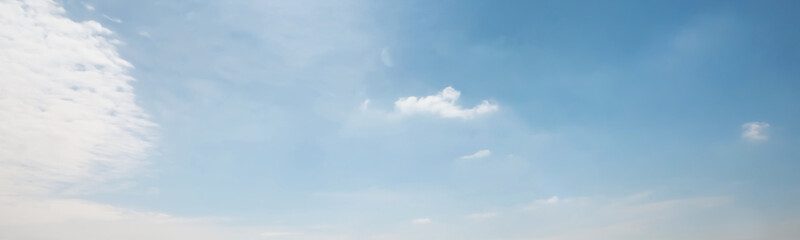 Beautiful blue sky with white clouds, banner design