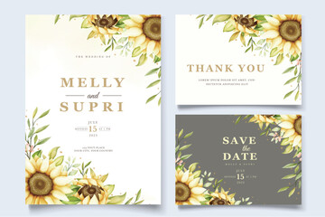 Watercolor Sunflower Invitation Card