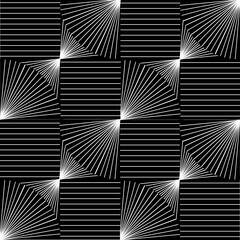 Liniowy, czarno-biały wzór.