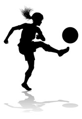 Female Soccer Football Player Woman Silhouette