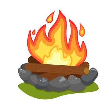 A separate element. Campfire. Vector illustration.