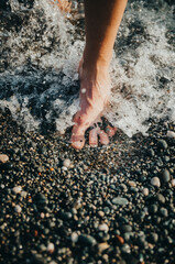 feet on the beach
