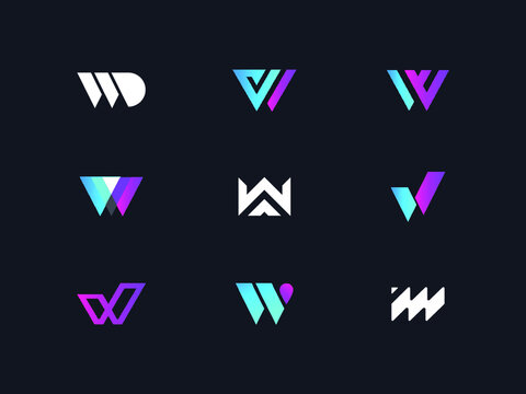 Letter W icon logo design element template
