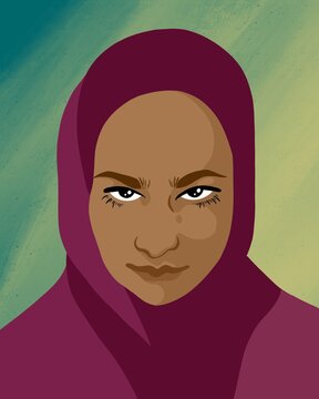 Portrait Of A Woman With A Hijab