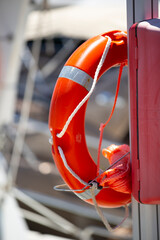 close up of a safety buoy rescue ring