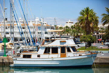yatchs docked on a marina in Southern Spain