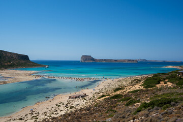 Fototapeta na wymiar A panoramic view of Balos beach