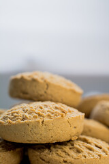 Delicious cookies biscuits close-up on the table