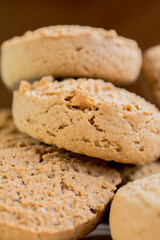 Delicious cookies biscuits close-up on the table