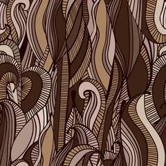 Wall murals Brown Abstract chocolate waves seamless pattern.