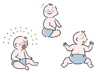 赤ちゃんイラストセット
