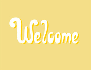 Welcome word lettering colorful design